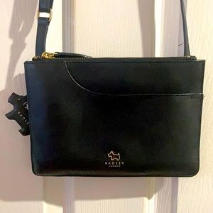 Black leather Radley London crossbody handbag